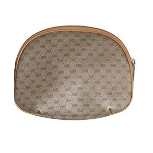 Authentic Vintage Gucci Micro GG Zipper Cosmetic Bag AS IS